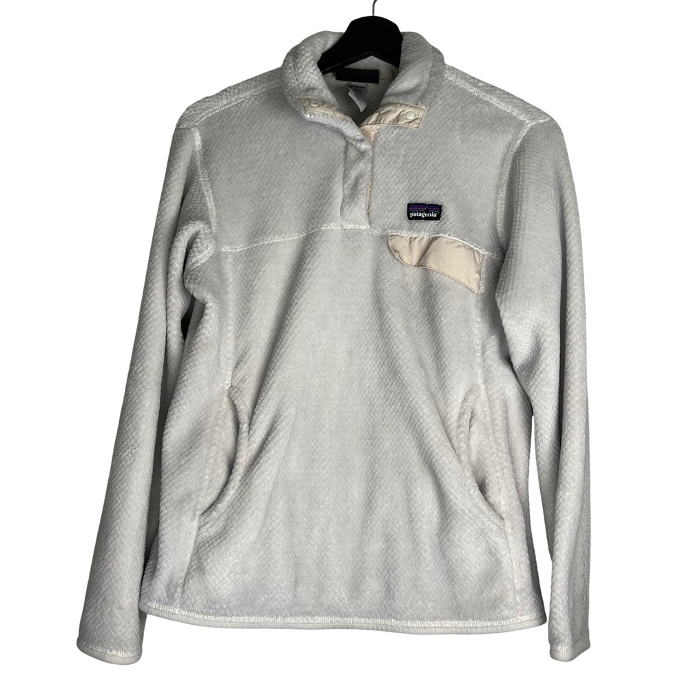 Patagonia Womens Re-Tool Snap-T Fleece Pullover Birch White Medium READ